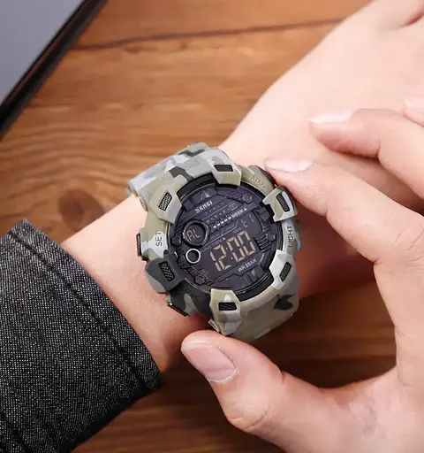 Мужские спортивные часы Skmei 1472 Champion (Зеленый камуфляж) - фото 7