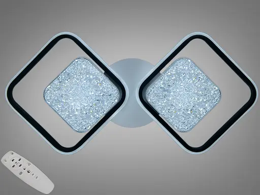 LED люстра 11 квадратів біла чорна 65 Вт пульт - фото 1