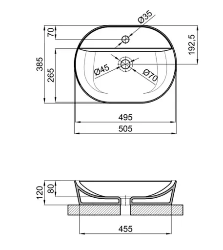 Раковина Qtap Scorpio без донного клапана QT142202MBMBN - фото 5