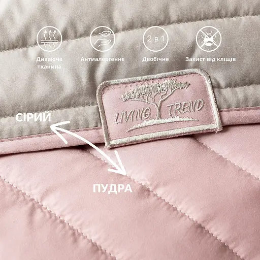 Покрывало на кровать Ideia с декортивными подушками пудрово серое 220х240 см (8000035831_пудра/серый) - фото 14