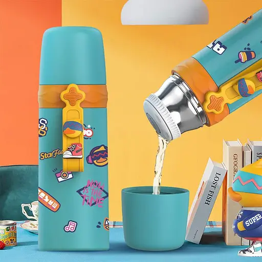 Термос дитячий Happy Day 350 мл з нержавіючої сталі з колбою для сублімації green - фото 2