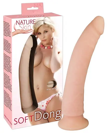Фалоімітатор Nature Skin Soft Dong 24 см тілесний - фото 8