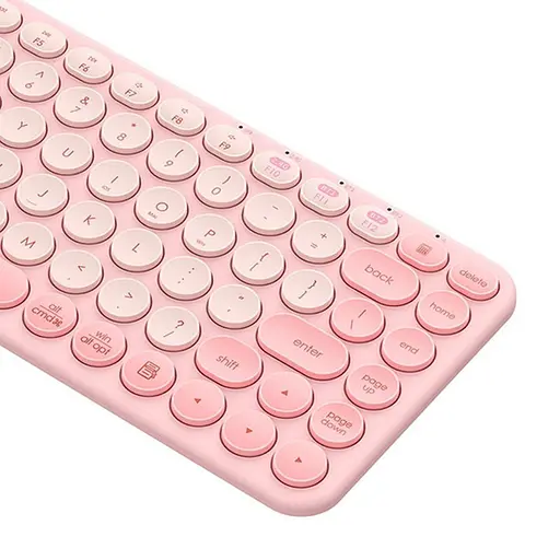 Бездротова клавіатура Baseus K01A Wireless Tri-Mode Keyboard (English Version) (B00955503) Baby Pink - фото 2