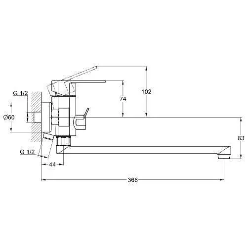 Змішувач для ванни Zegor GAB7-А136 одноважільний 30412 - фото 2