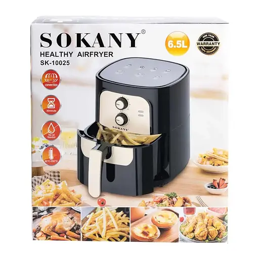 Аэрофритюрница безмасляная Sokany SK-10025 6.5 л электрическая с механическим управлением 1400 Вт - фото 10