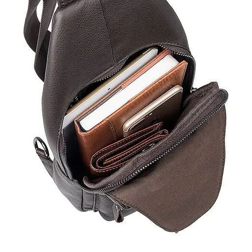 Кожаная сумка-слинг John McDee 16.5х33х5.5 см sum0025575 - фото 10