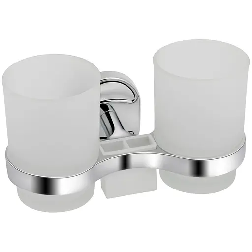 Стакан двойной Lidz (CRG)-114.04.02 с держателем зубных щеток - фото 1