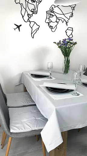 Водоотталкивающая cкатерть однотон 180х110 см Серый - фото 5