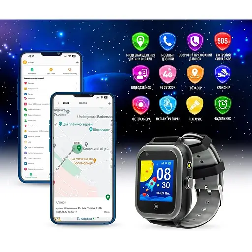 Smart Watch GARMIX PointPRO-200 4G/GPS/WIFI/VIDEO CALL BLACK UA UCRF - фото 4