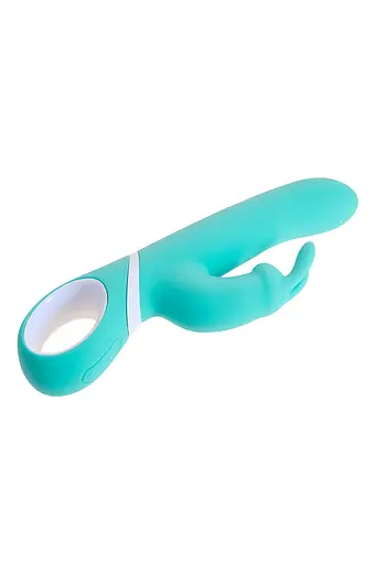 Вибратор-кролик Pleasures Naughty Rabbit 22.7 см бирюзовый - фото 4