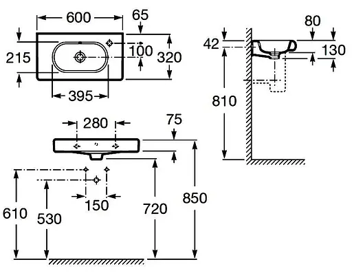 Умивальник Roca Meridian A32724T000, Білий - фото 2