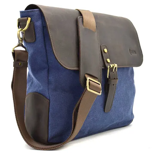 Кожаная мужская сумка через плечо TARWA 30х32х7.5 см sum0025762 - фото 4