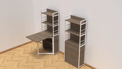 Стіл книжка з етажеркою Практик 2 Ferrum-decor 1555x640x990 Білий метал ДСП Дуб Сонома Трюфель 16 мм (FRD-104636) - фото 5