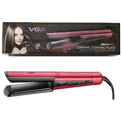 Професійна праска випрямляч VGR V-550 RED з регулюванням температури та керамічним покриттям - фото 2