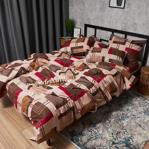 Пододеяльник Moon&Star Бязь Gold Люкс Retro Geometry Двуспальный 175x210 см - фото 2