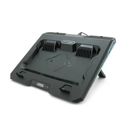 Підставка під ноутбук IceCoorel A3, 10-15.6", 2*60мм 2800±10% RPM, корпус пластик, 2xUSB2.0 + LCD + speed controllers, 400x350x45mm, Black, Box, Q10 - фото 4