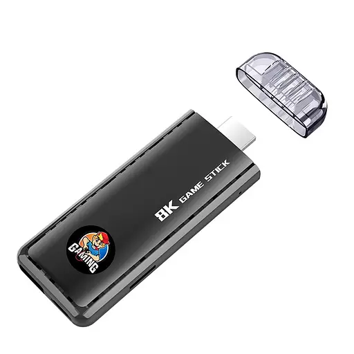 Игровая консоль черная Data Frog X6 H133 Game Stick 64GB приставка гейм стик +39800 игр - фото 3