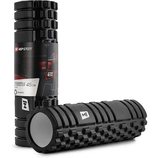 Роллер массажер (валик, ролик) Hop-Sport EVA 45см черный - фото 2