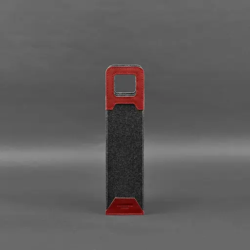 Чехол для вина BlankNote Краст 1.0 из фетра с кожаными вставками красный   - фото 4