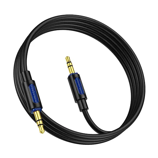 Аудіокабель BOROFONE BL20 True sound silicone audio cable AUX Black - фото 3