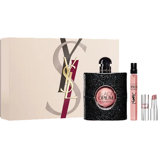 Набір Yves Saint Laurent Black Opium 90 мл парфумована вода, 10 мл міні, помада - фото 1
