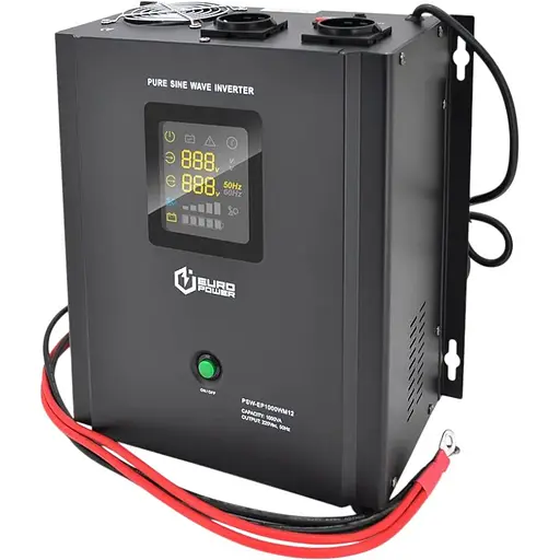 ИБП с правильной синусоидой Europower PSW-EP1000WM12 (700 Вт) 10/20А, настенный, под наружную АКБ 12В, Q1 (410x330x278) 9,15 кг (312x270(310)x17