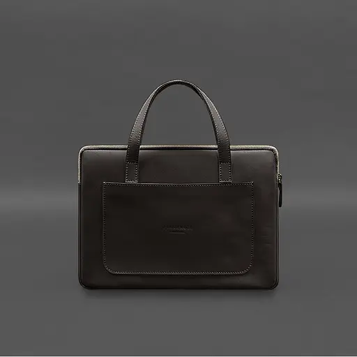 Кожаный чехол BlankNote с ручками для ноутбука 13 дюйм Темно-коричневый - фото 7