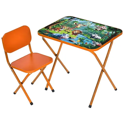 Детский столик Bambi M 5970-7 складной со стульчиком дикие животные