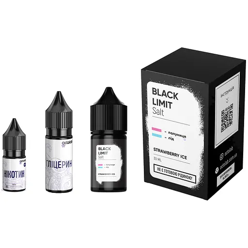 Набор компонентов для самозамеса солевой заправки Black Limit Strawberry Ice 30 мл 50 мг Клубника, земляника (11626)
