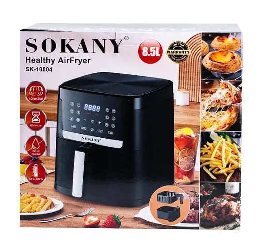 Аэрофритюрница аэрогриль безмасляная Sokany SK-10004 8.5 л электрическая сенсорная 1800 Вт - фото 6