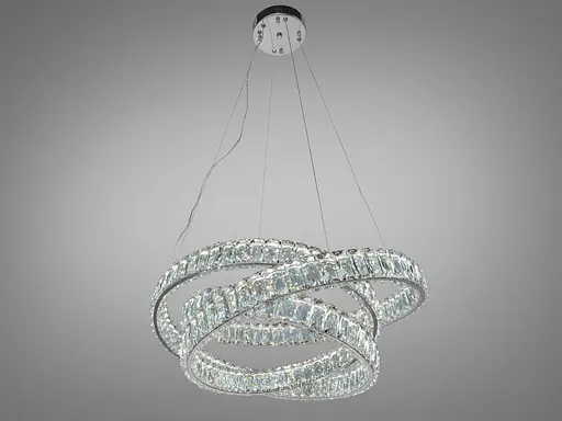 Світлодіодна люстра Romin 92Вт хром кришталь з пультом - фото 2