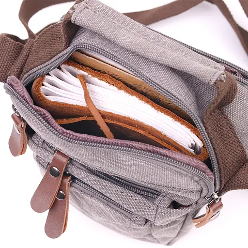 Компактна чоловіча сумка із щільного текстилю 15х20х8 см Vintage 15х20х8 см sum0021435 - фото 6