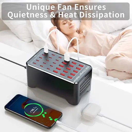 Зарядная станция ILEPO многопортовая на 15 USB портов + 15 Type-C 150 Вт / сетевое мультизарядное устройство (19018) - фото 8