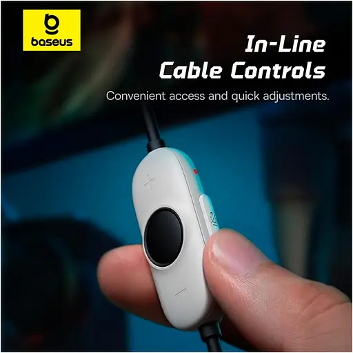 Накладні навушники Baseus GoPlay 1+ Max Gaming Wired Headphones, 7.1 VSS, USB, white - фото 11
