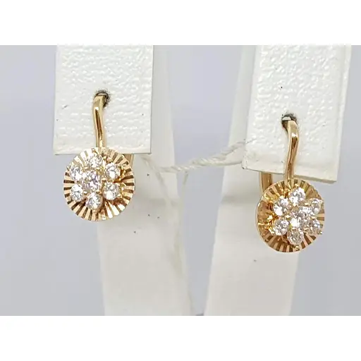 Золоті сережки Столична Ювелірна Фабрика з фіанітами. 110510 - фото 2