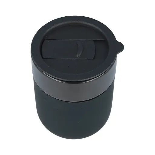 Кавові чашки 295 мл з кришками OldBro Cute Travel Mugs з захисним силіконовим чохлом Black - фото 2