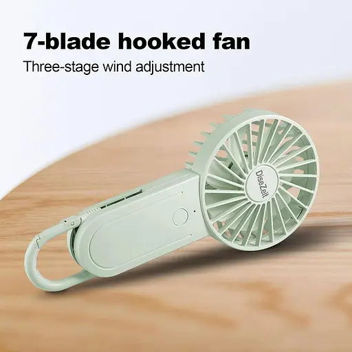 Ручной вентилятор DiseZeit 3 ​​скорости с телескопическим крючком - фото 2