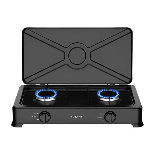 Газова плита настільна Sokany SK-07004 на 2 конфорки під балонний газ Чорний