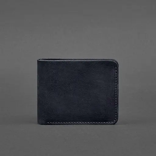 Кожаный портмоне 4.4 (с зажимом) синий Crazy Horse - фото 5