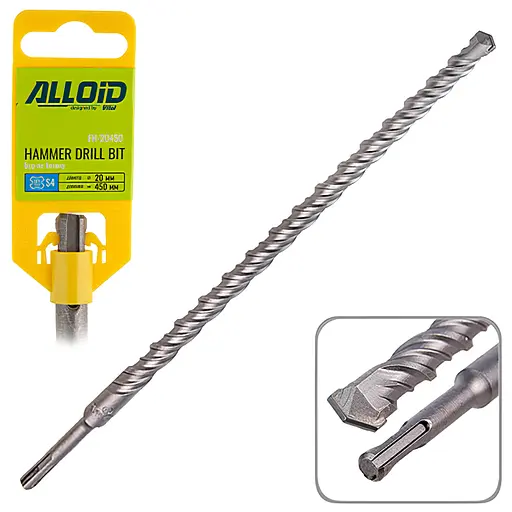 Бур по бетону Alloid Building Tools SDS-plus S4 20x450 мм (FH-20450) - фото 1