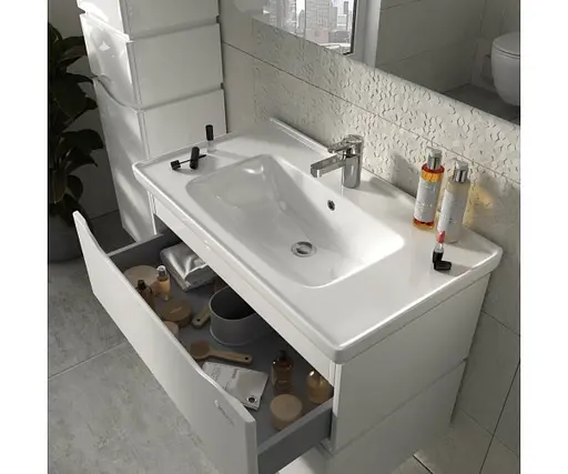 Тумба підлогова Sanwerk Алесса 80 Білий з умивальником Idea (MV0000869) Білий - фото 2