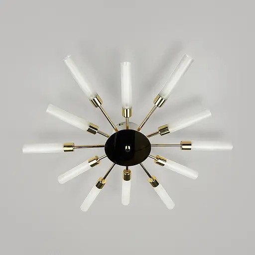 Потолочная золотая люстра в форме солнечных лучей на 12 плафонов G9 Ø 69х8 см Line F | Ст. 1276/12 GD - фото 1