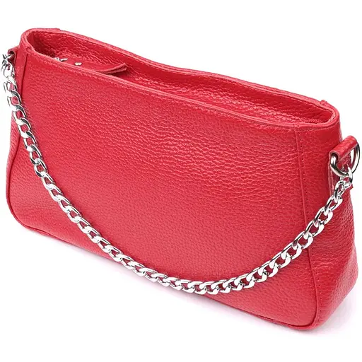 Сумка багет Shvigel с цепочкой и съемным ремешком из натуральной кожи 26.5х15х5.5 см sum0027033 - фото 1