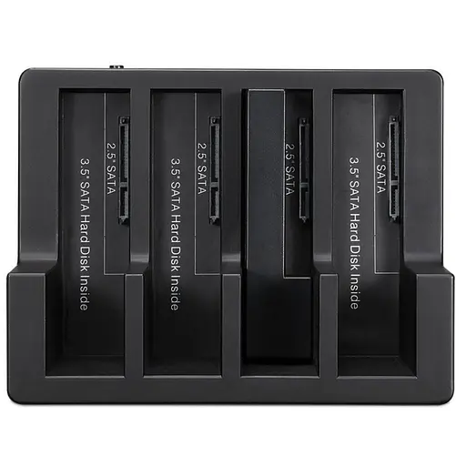 Внешний карман Maiwo клонир. для 4*HDD 2,5"/3,5" SATA/SSD через USB3.0 безвинтов. крепл. пластик черн. (K3094A) - фото 3