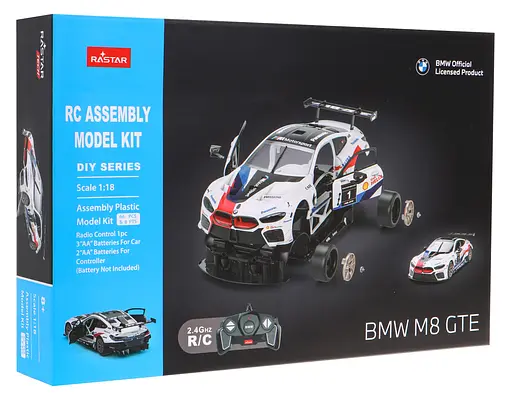 Машинка конструктор на керуванні BMW M8 GTE білий RASTAR 1:18 - фото 5