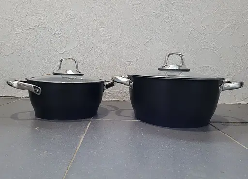 Набір каструль Casa Royal Diamond Pro Pearl P-UKR2010 з гранітним покриттям Чорний - фото 4