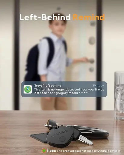 Локатор ATUVOS Keys Finder 2 Pack, Bluetooth Luggage Tracker Працює з Apple Find My (тільки iOS), Item Locator GPS Tracker - фото 2