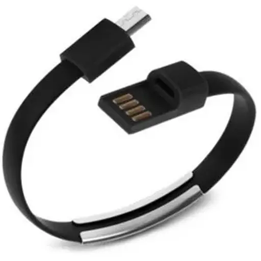Кабель браслет micro USB 2.0, чорний RTL