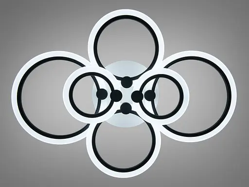 Стильна світлодіодна люстра смарт світильник з пультом, 90 Вт, чорний - фото 3