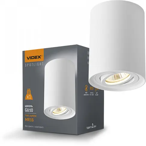 Світильник Videx під лампу GU10 накладний Білий VL-SPF13A-W - фото 1